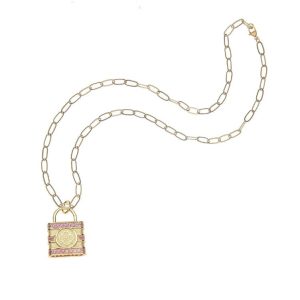 locked up in love pendant 18" drawn link