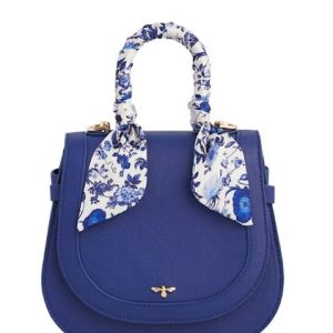 blue agnes top handle saddle bag