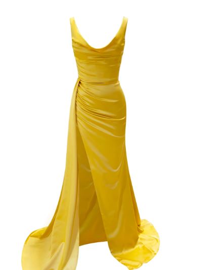 amélie off the shoulder gown yellow