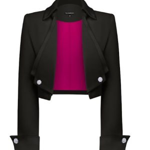 a touch of glamour cropped blazer black
