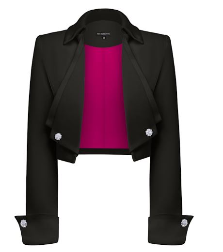 a touch of glamour cropped blazer black