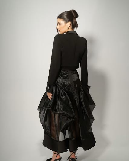 a touch of glamour cropped blazer black