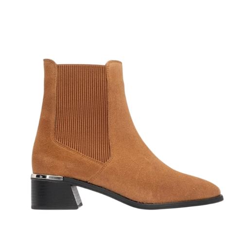 neiva cognac brown suede leather chelsea boot