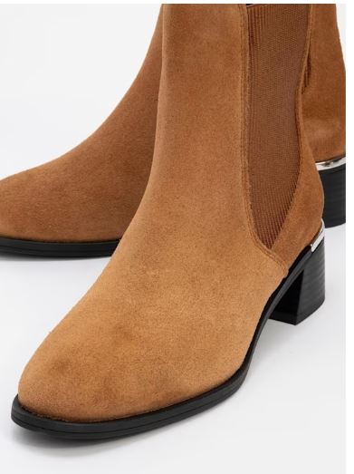 neiva cognac brown suede leather chelsea boot