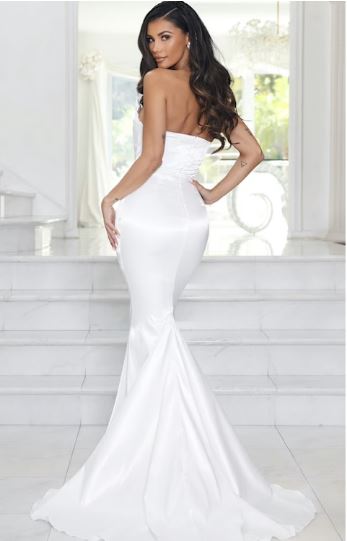 delphine strapless mermaid gown white
