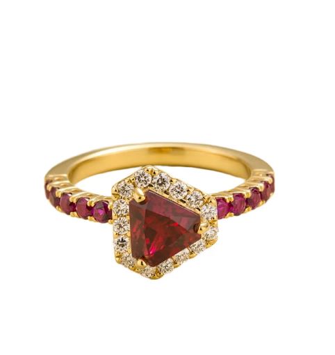 diana ring in ruby & diamond