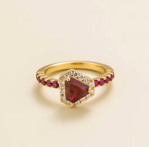 diana ring in ruby & diamond
