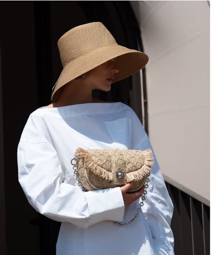 the lilibet bag beige raffia