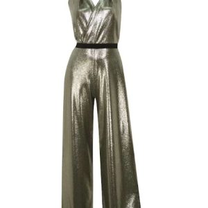 nerves of steel gold metallic jumpsuit