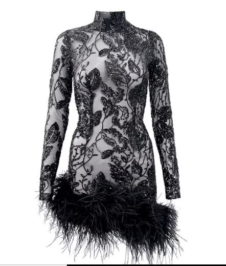 imani sheer sequin mini black