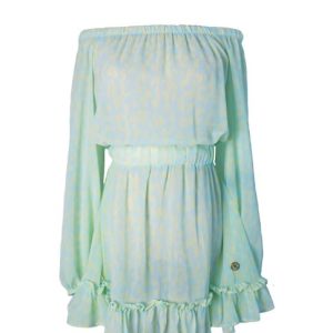 chelsea dress mint leopard