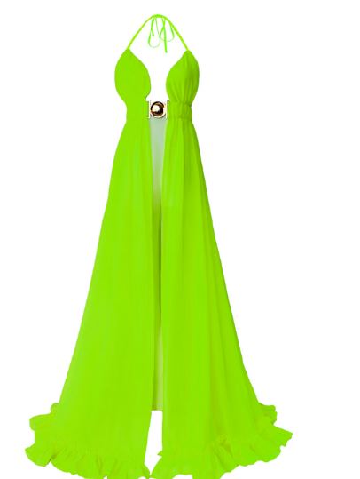 olivia buckle coverup neon green