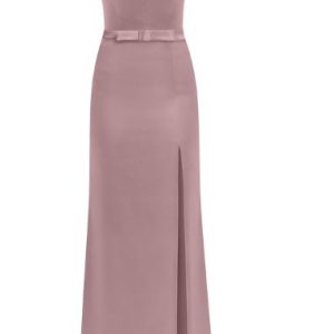 queen of hearts satin maxi dress light pink