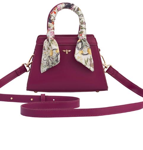 fable england floral engravings mini plum tote & card holder set