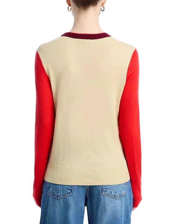 taron colorblock crew burgundy multi