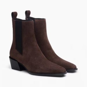 joni italian suede chelsea boot dark espresso