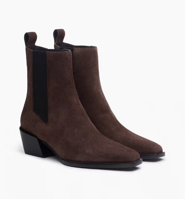 joni italian suede chelsea boot dark espresso