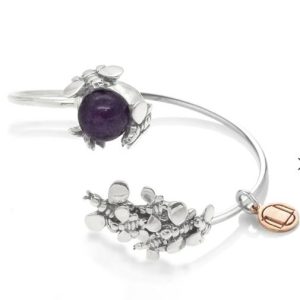 natural queen bracelet in sterling silver, with natural amethyst
