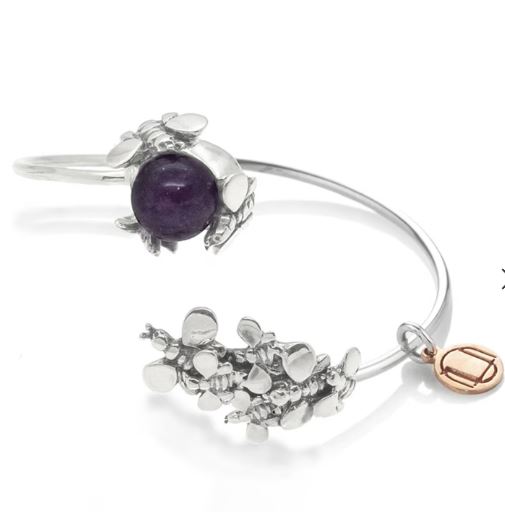 natural queen bracelet in sterling silver, with natural amethyst