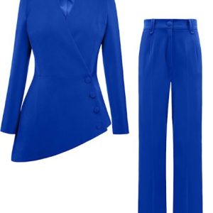 royal azure asymmetric power suit
