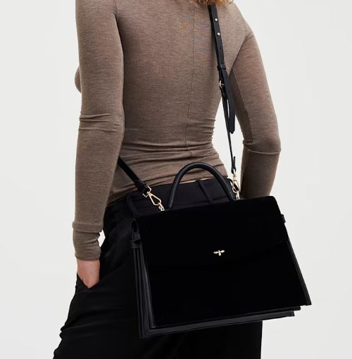 black structured tote medium