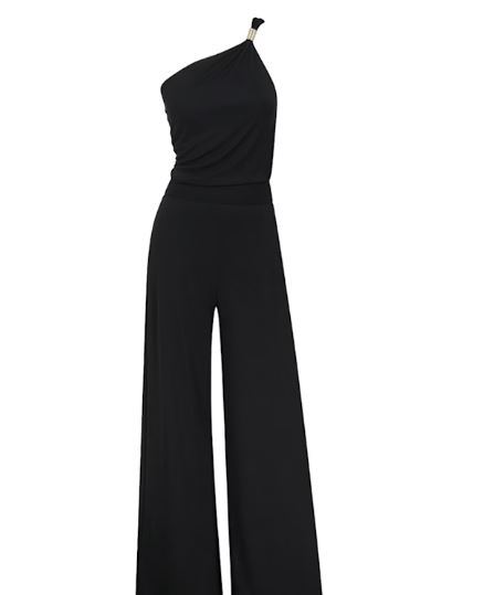no escape black one shoulder jumpsuit